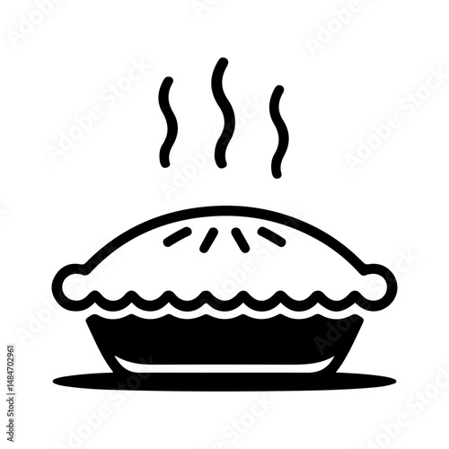 Hot Pie Icon for Bakery and Dessert Menu Design Vector Illustration
