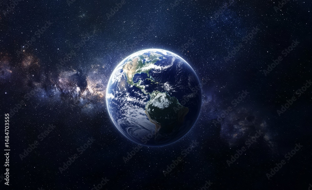 Fototapeta premium Fascinating elements contributing to Earth’s visual appeal in the cosmos.