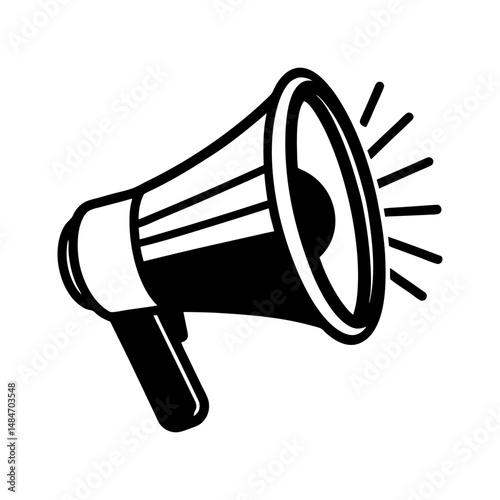 Megaphone Loudspeaker Icon for Announcement and Alert Vector Illustration  