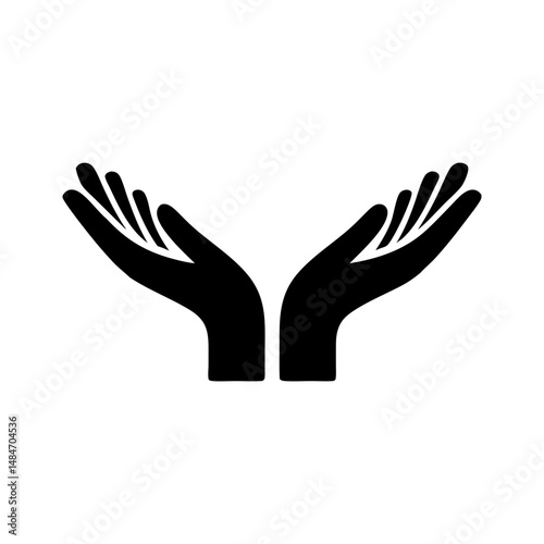 Open Hands Icon Symbolizing Care Support and Giving Concept Vector Illustration  

