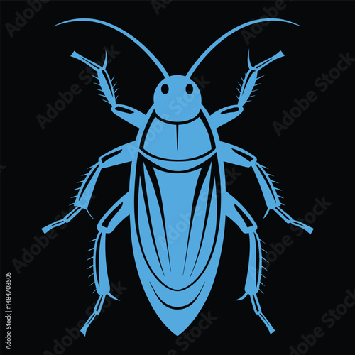 color full and white cockroach silhouette design vector art illustration 