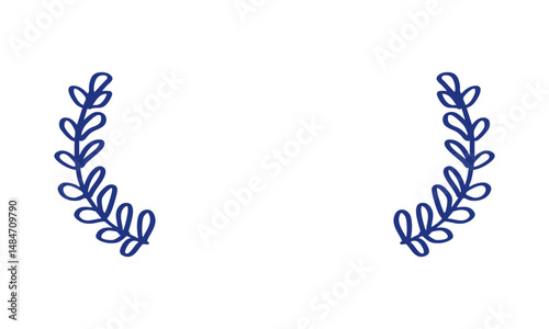 blue floral laurel wreath ornament