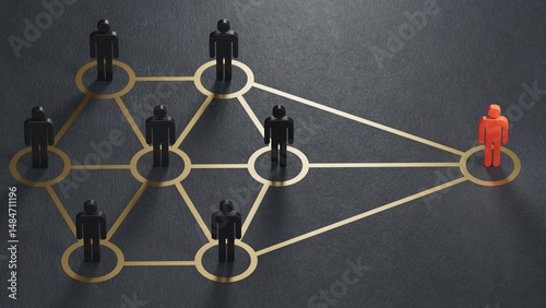 Schilderij op canvas links or connection concept in abstract community