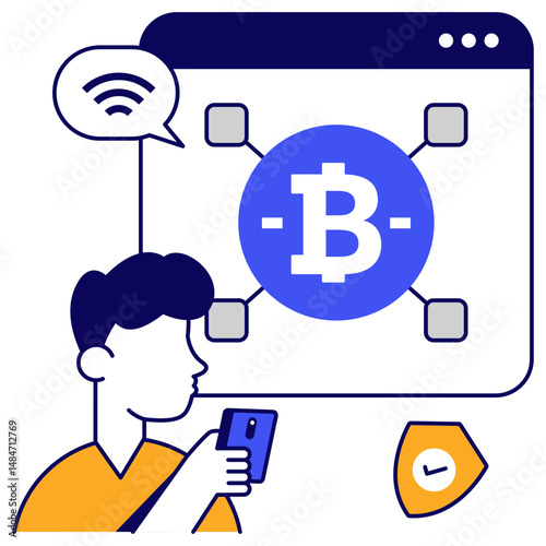 An icon design of bitcoin