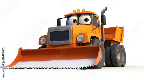 Cartoon snow plow truck
