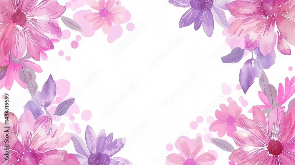 Fototapeta premium Flower frame for adding text Created with Generative AI technology