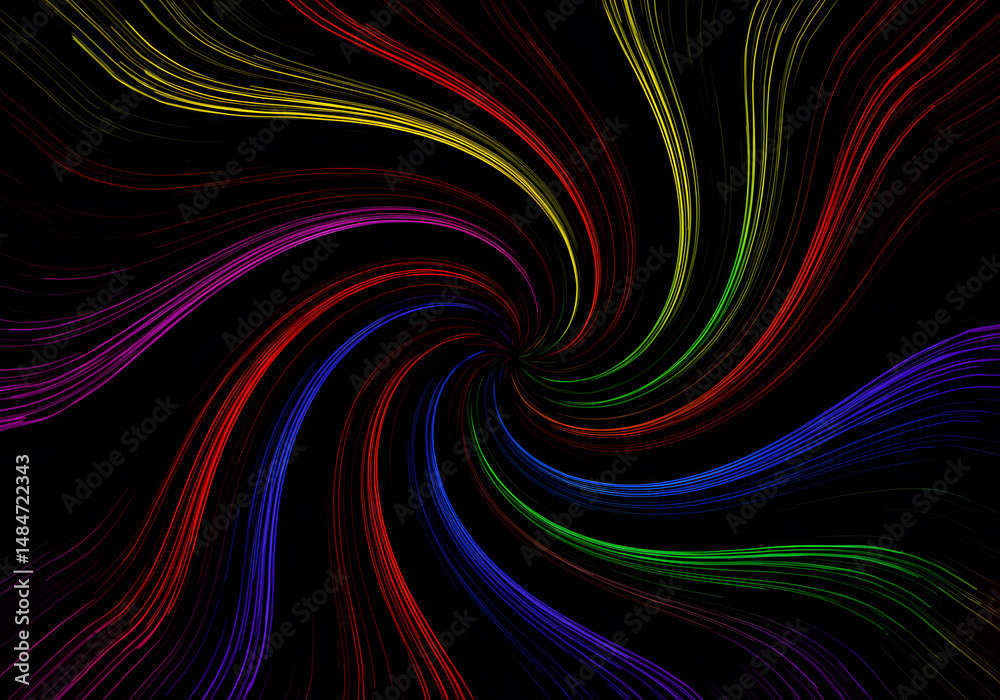 Fototapeta premium Abstract swirling lines colorful background