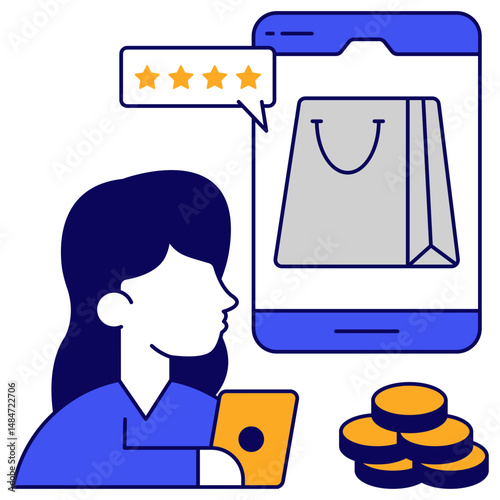 Modern design icon of mobile shopping