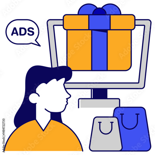 Premium download icon of online gift delivery