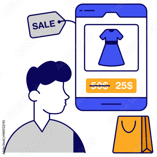 Modern design icon of buy frock online