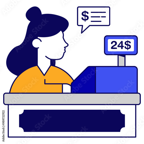 A flat design icon of receptionist
