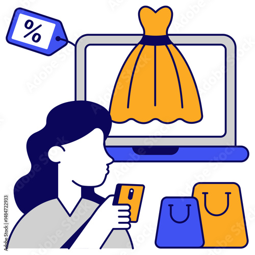 Unique design icon of buy frock online