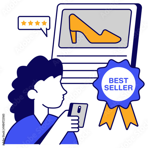 A beautiful design icon of heel shopping