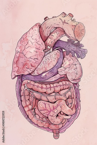 detailed anatomical drawing of human