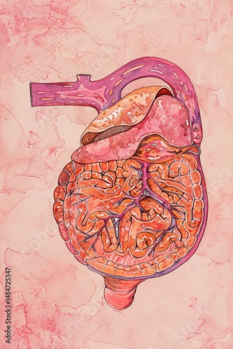detailed anatomical drawing of human