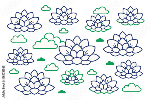 Succulent-inspired flowers with chubby, overlapping cloud-like leaves