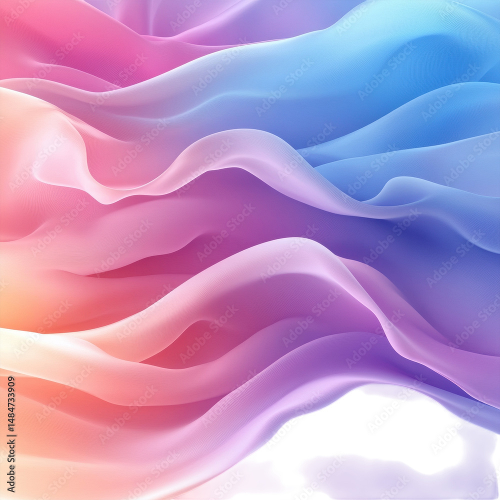 Obraz premium Ethereal silk ribbons dance in serene harmony evoking calm dreamy on transparent background