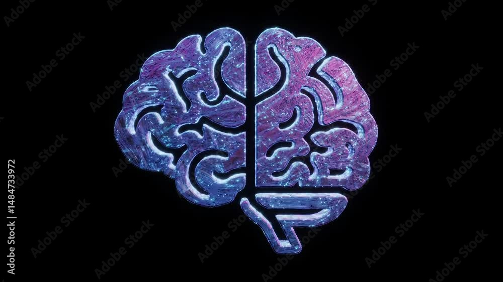 brain 3D icon animation 
