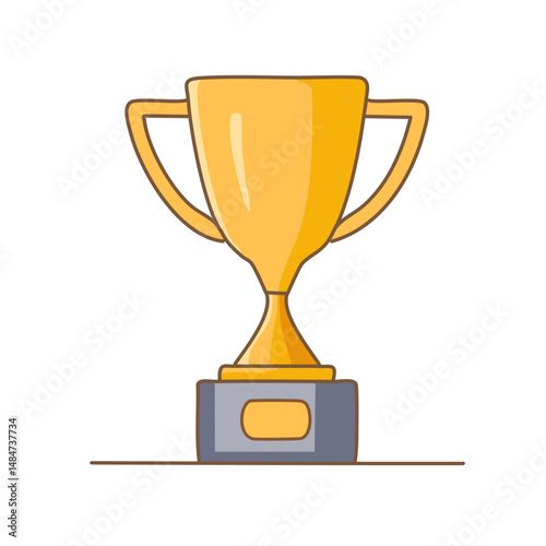 gold trophy cup vector graphic icon design