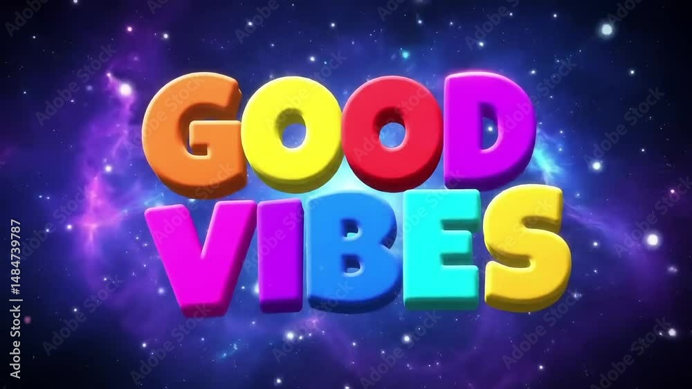 good vibes 3D lattering animation 