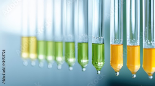 Chemical testing of fresh juice for food safety laboratory environment science concept closeup view
