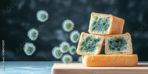 Moldy bread infestation kitchen food safety awareness clean environment closeup health risks