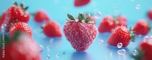Moldy strawberry among fresh berries food safety insights vibrant kitchen environment close-up view
