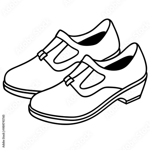 Black Mary Janes Silhouette Vector on White Background