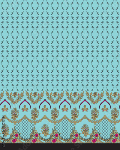 PrintKalam kari, textile, Vector  Ornaments geometrical repeat pattern design
