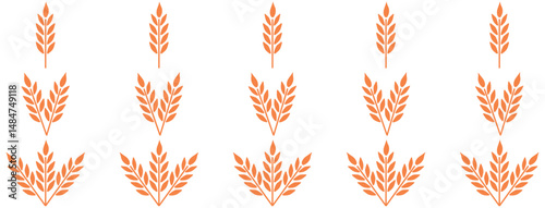 Wheat field seamless pattern. Ears of wheat on a white background. Agricultural field of grain crops