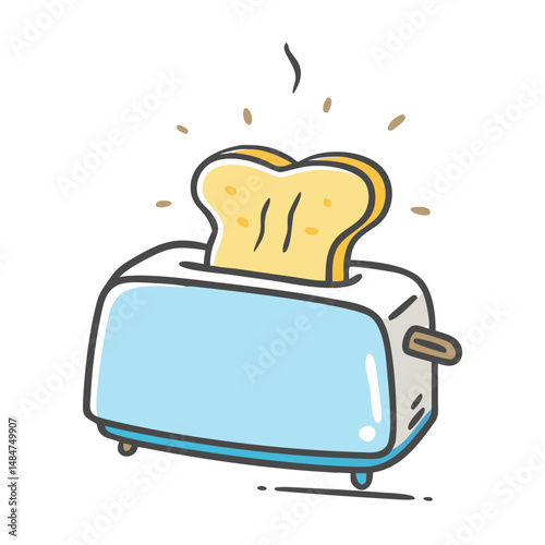 toast popping out of toaster icon, toast popping out of toaster vector illustration-simple illustration of toast popping out of toaster, perfect for toast popping out of toaster logos and icons