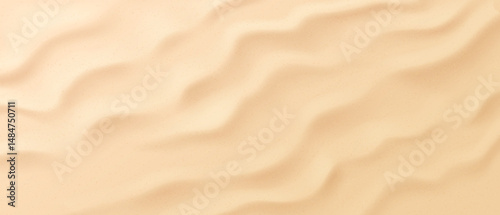 Sandy background, top view. Wave pattern depicting soft sand dunes. Light beige colors create a calming and natural feel. Perfect as a backdrop or design element for various projects.