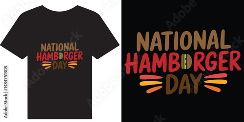 National Hamburger day Typography T shirt design