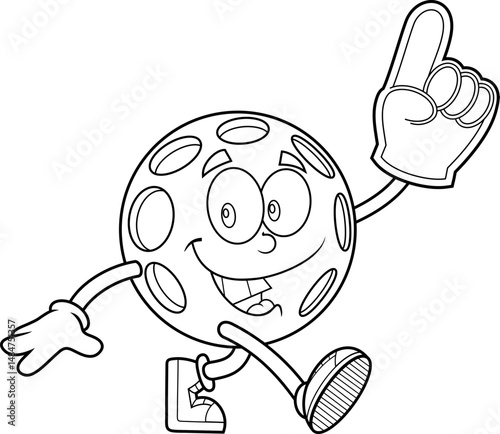 Pickleball Ball Character With Number One Fan Foam Hand