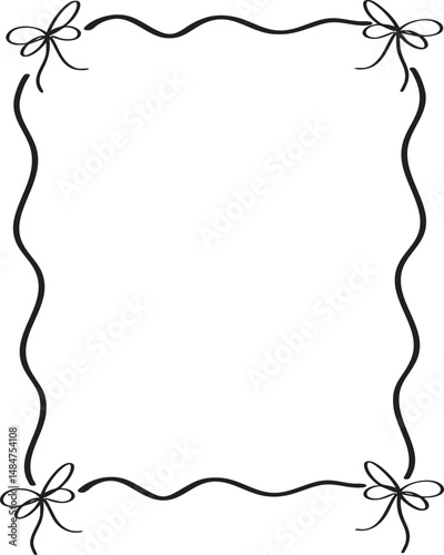 Rectangular Frame with Corner Bows