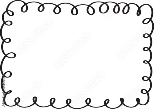 Decorative Loopy Frame Black Outline