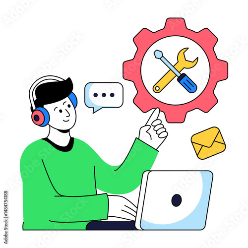 An illustration design of technical operator