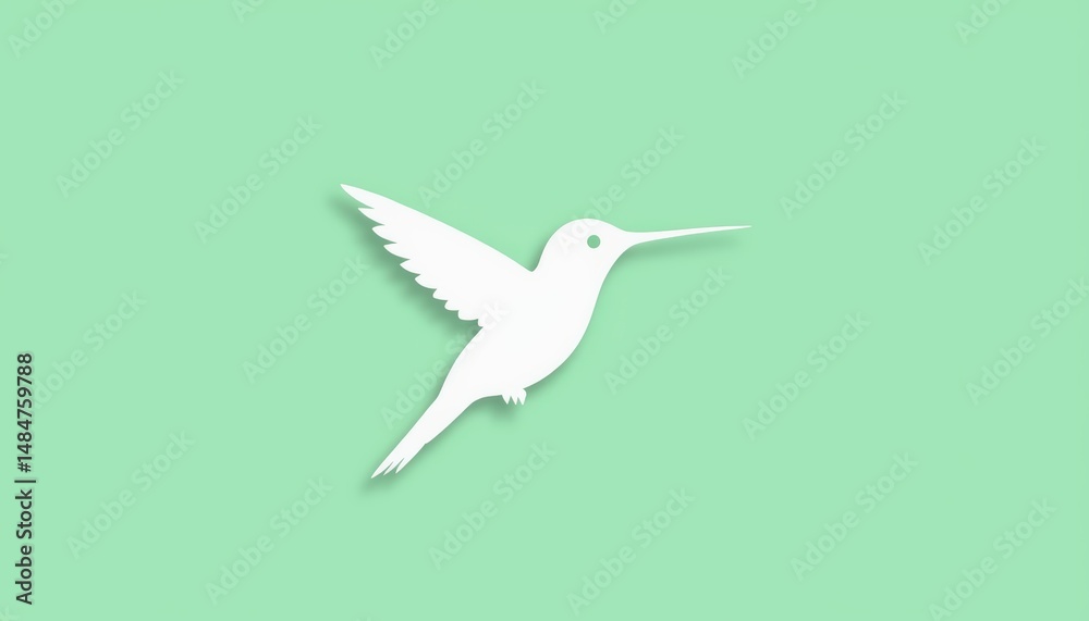 Fototapeta premium White hummingbird in flight, a closeup view of nature's delicate wonder