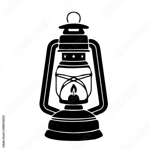 black kerosene lamp icon