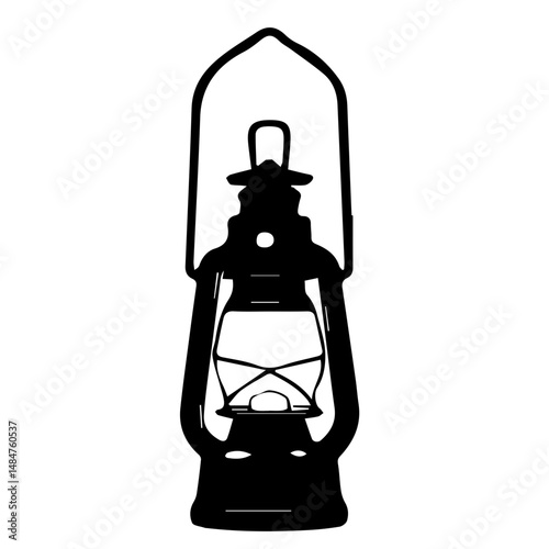 black kerosene lamp icon