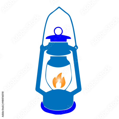 blue kerosene lamp icon