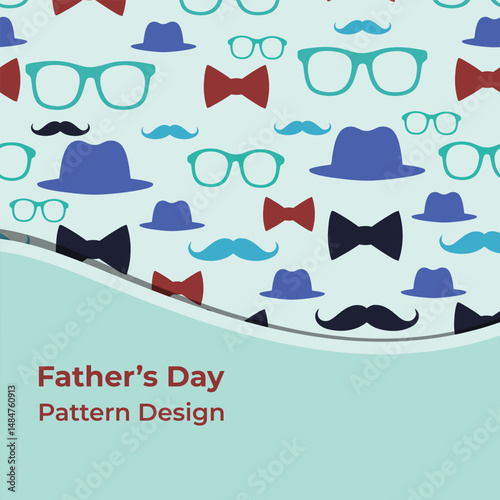 Modern Father's Day Background with Retro Accessories