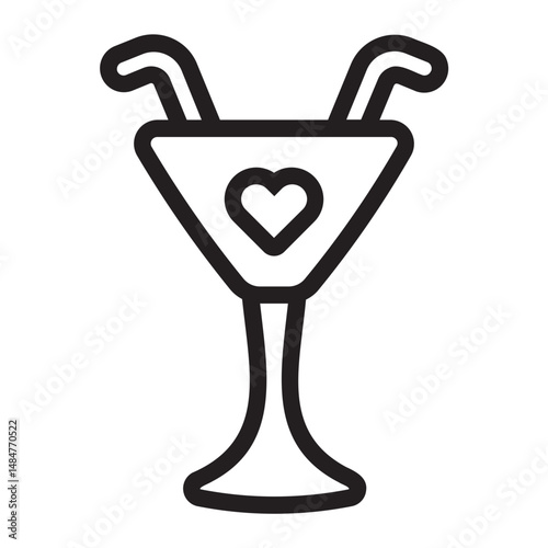 cocktail line icon