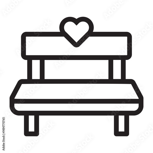 bench line icon