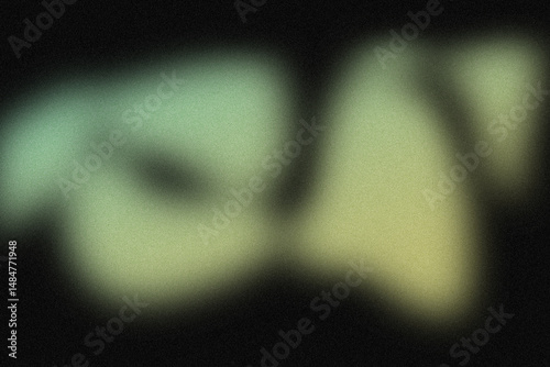 Blurred Green and Yellow Text on Black Background