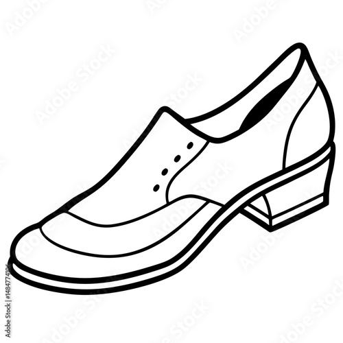 Black Court Shoes Silhouette Vector on White Background