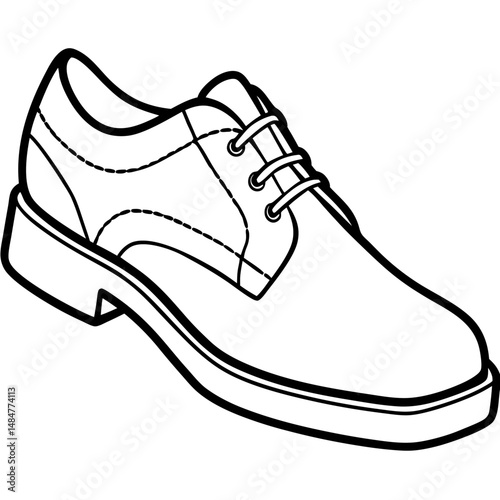 Black Court Shoes Silhouette Vector on White Background