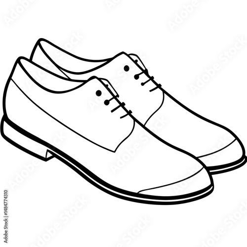 Black Court Shoes Silhouette Vector on White Background