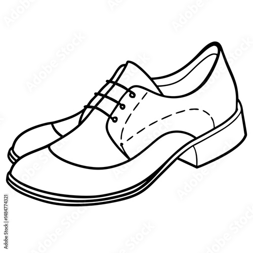 Black Court Shoes Silhouette Vector on White Background