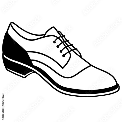 Black Court Shoes Silhouette Vector on White Background
